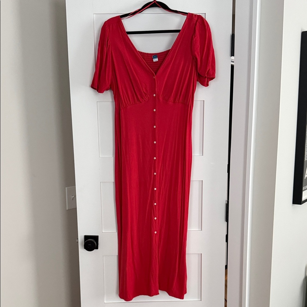 Old Navy Red Button-Down Dress